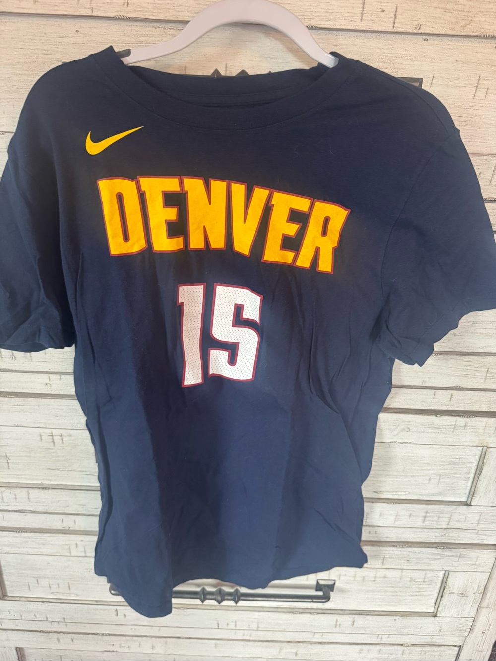Nike Mens Navy Blue Denver #15 Jokić Basketball Tee
